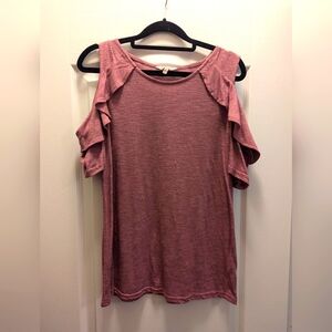 Women's Light Maroon shirt with shoulder cut outs size M